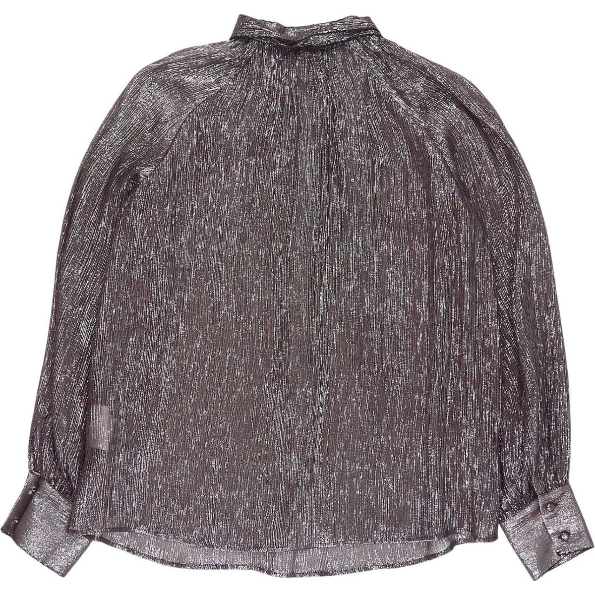 WYSE Plum Metallic Sheer Blouse