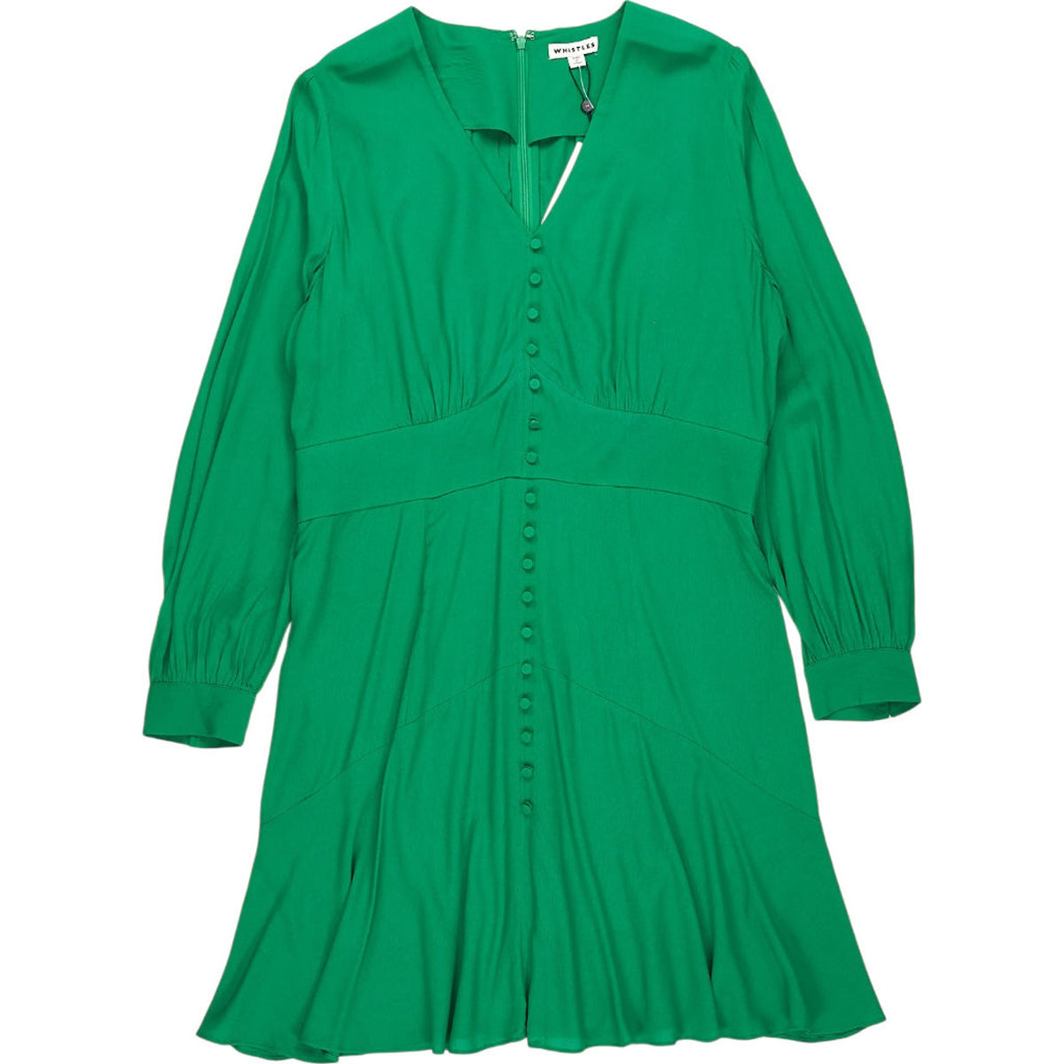 Whistles Green Button-Through Dress