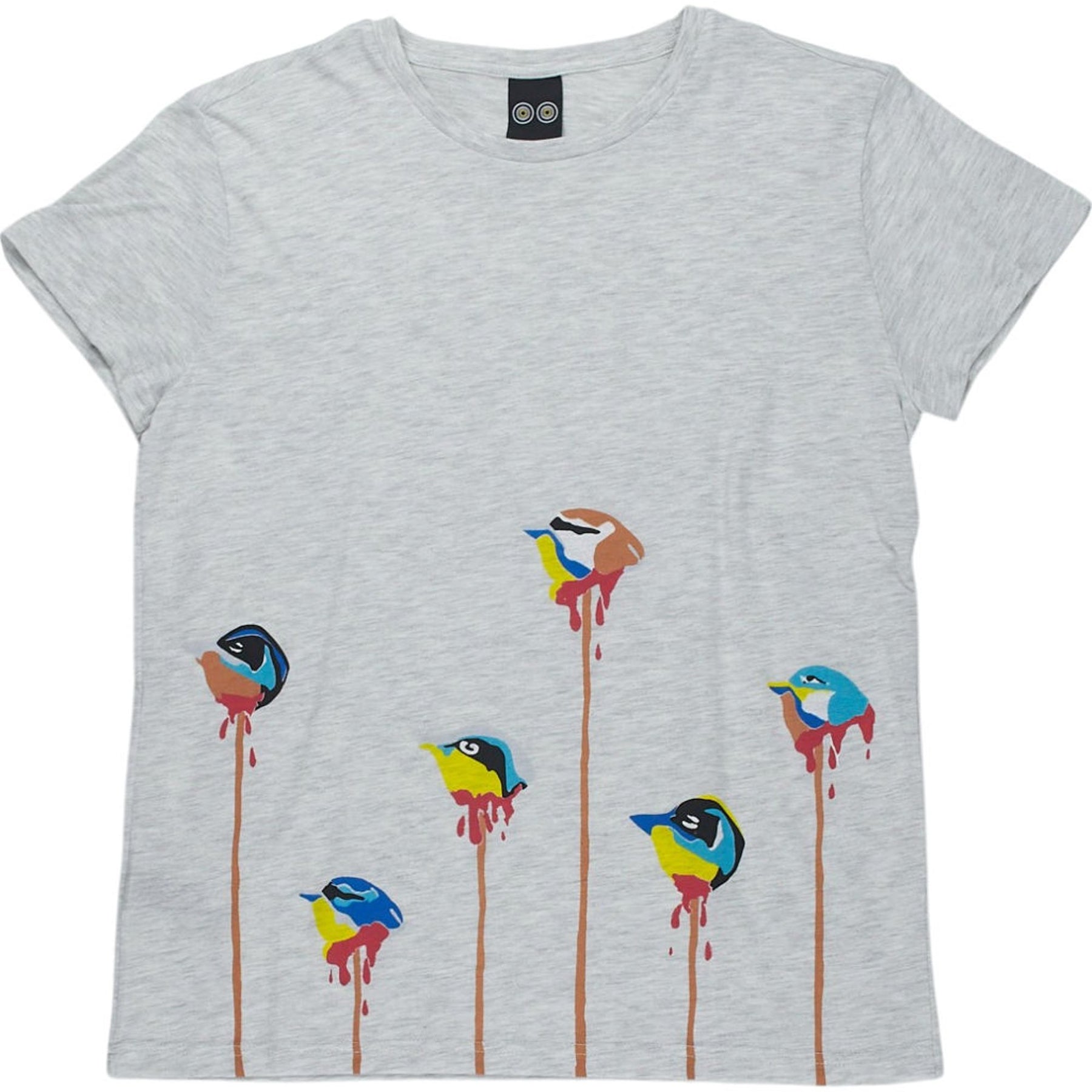 Mother of Pearl Bird Head Grey Graphic T-Shirt
