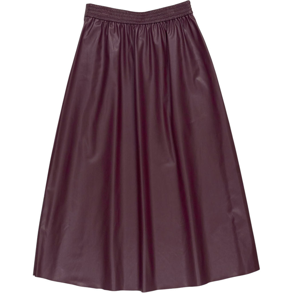 Wyse Deep Fig Mollie Faux Leather Skirt