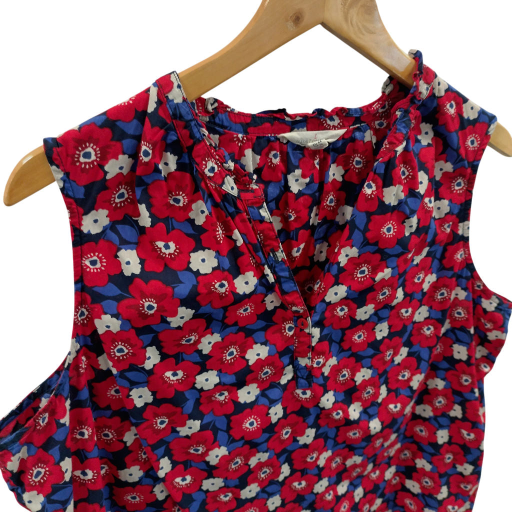 Seasalt Cornwall Red Floral Flower Fields Vest
