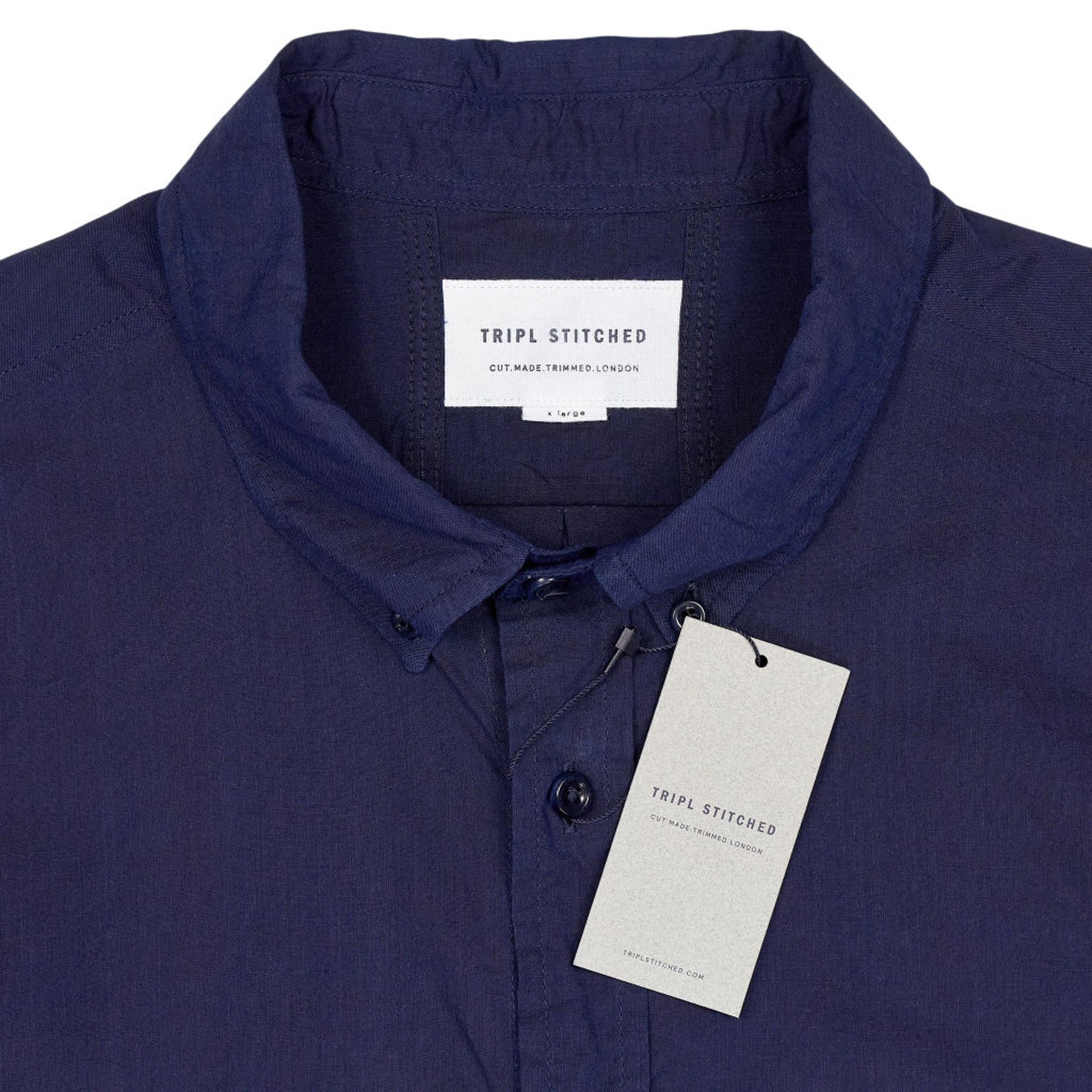 Tripl Stitched Navy Cotton Shirt