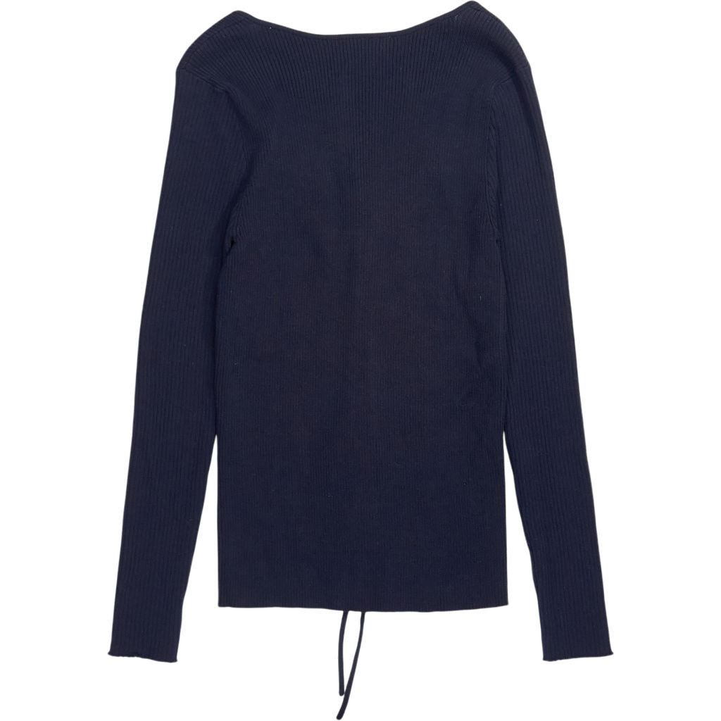 Hush Navy Ellen Ruched Halter Neck Knitted Top