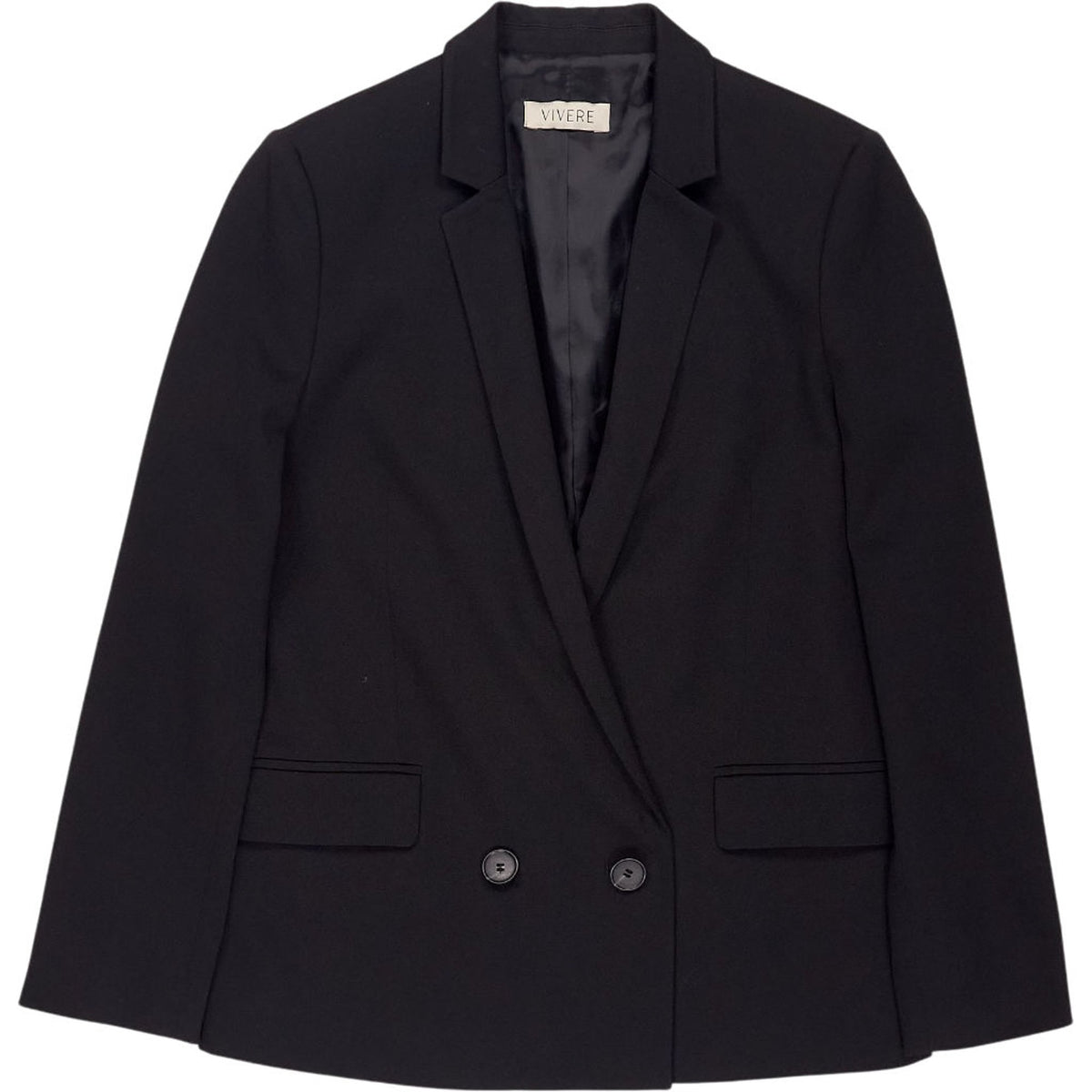 Vivere Black Double-Breasted Blazer