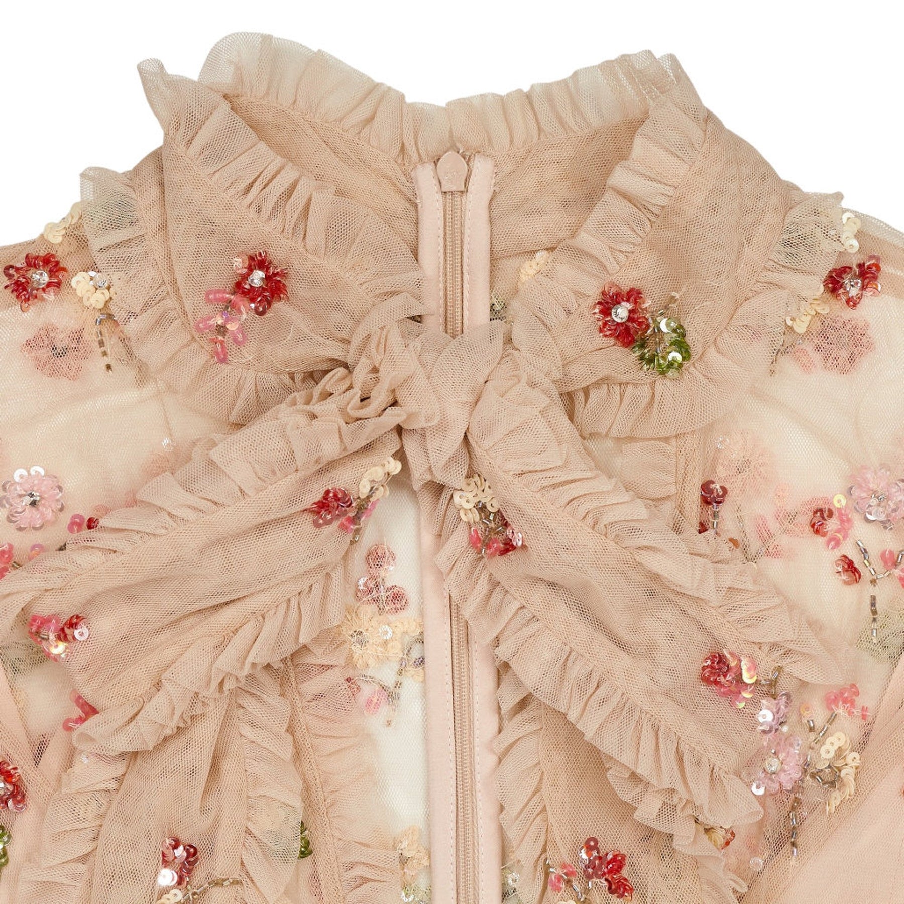 Needle & Thread Beige Floral Embellished Midi Dress