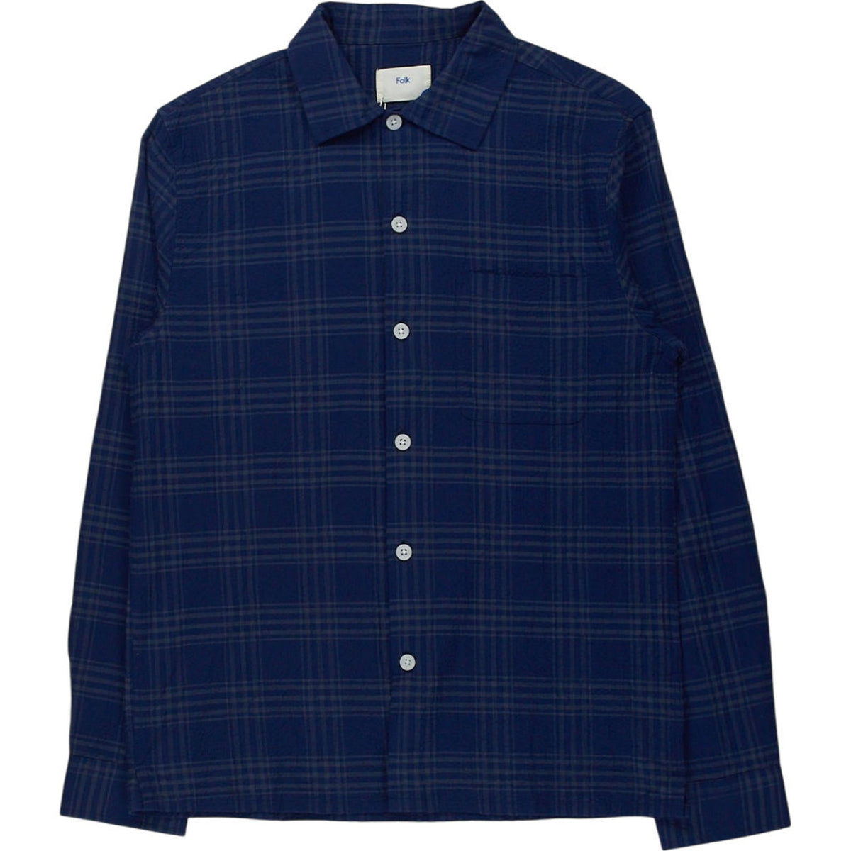 Folk Navy Check Islington Shirt