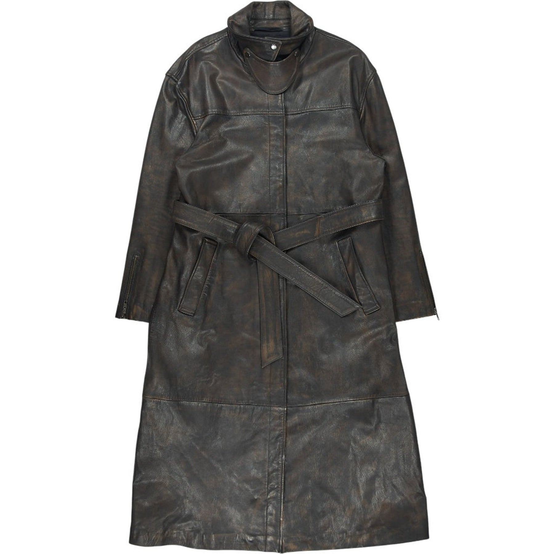 Aligne Chocolate Leather Jole Coat