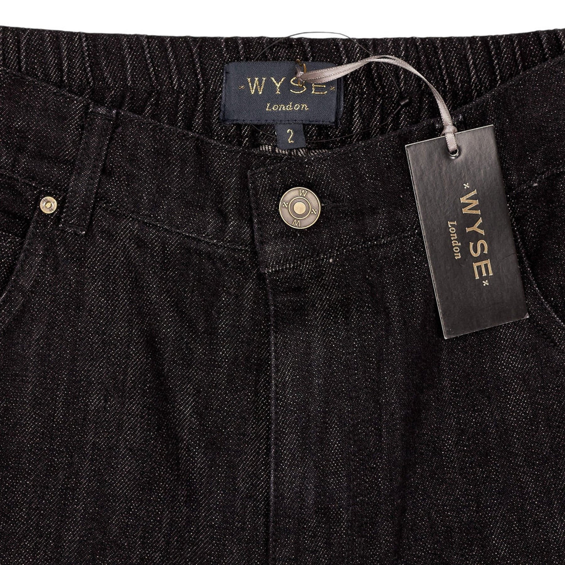 Wyse Black Luna Relaxed Wide Leg Jeans