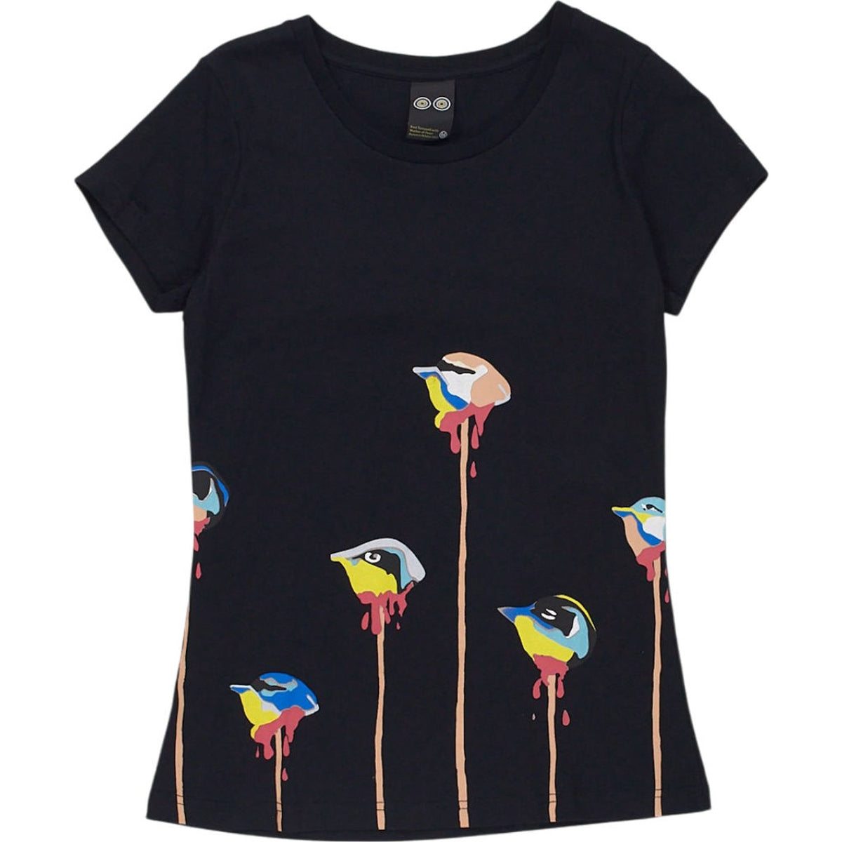 Mother of Pearl Bird Head BlackGraphic T-Shirt