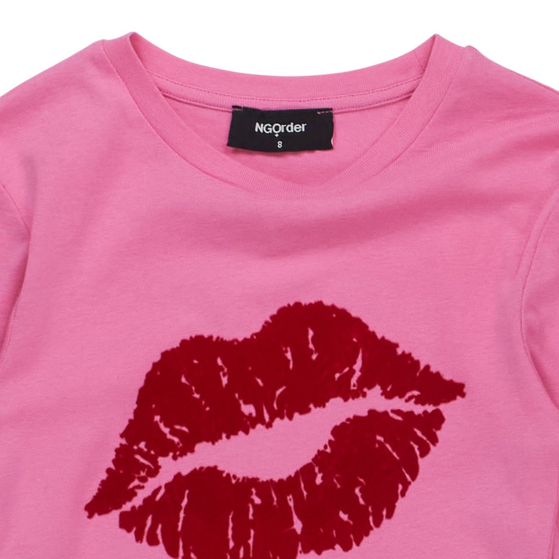 NGOrder Pink Lip Print Long Sleeve Top