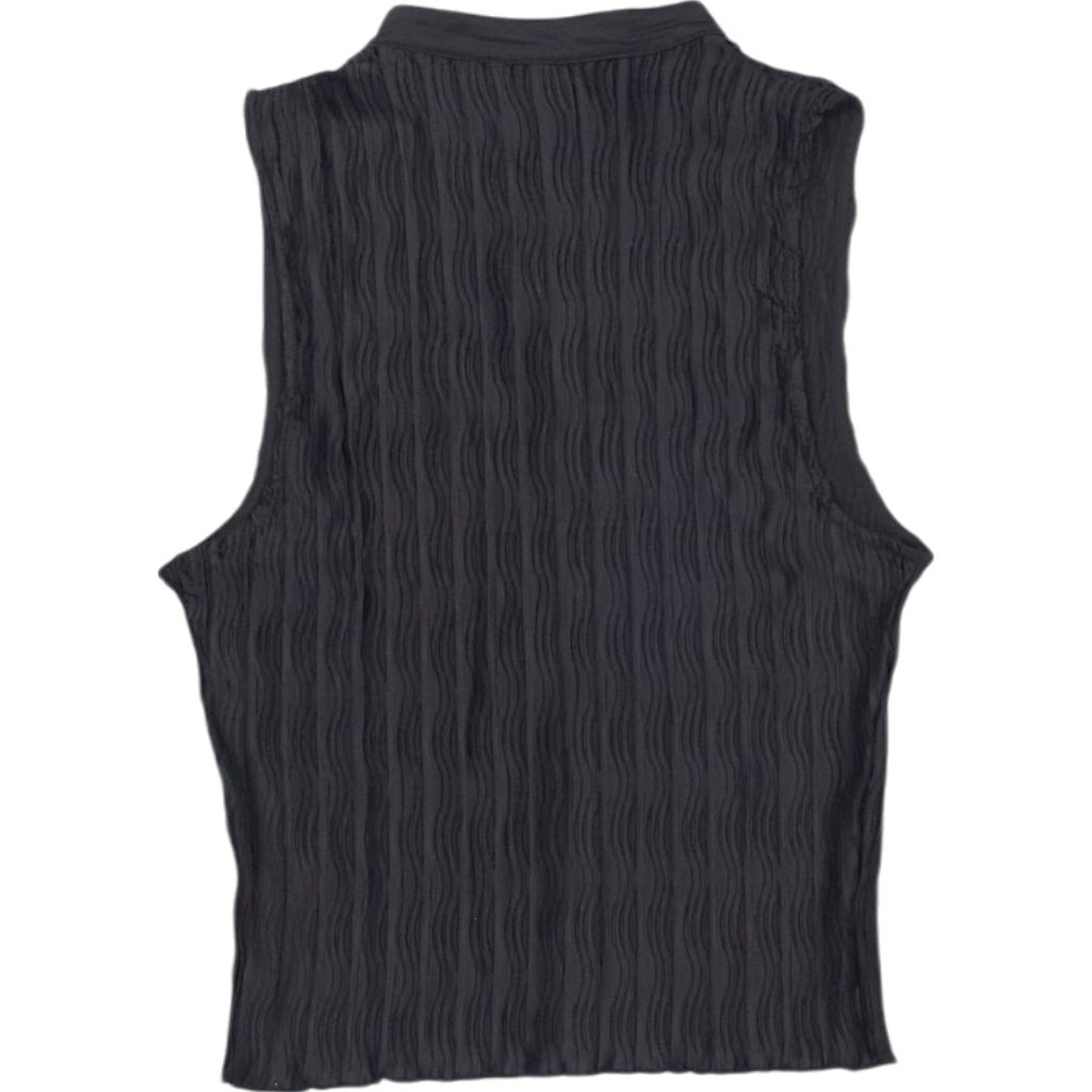 Motel Inara Crinkle Black Sleeveless Top