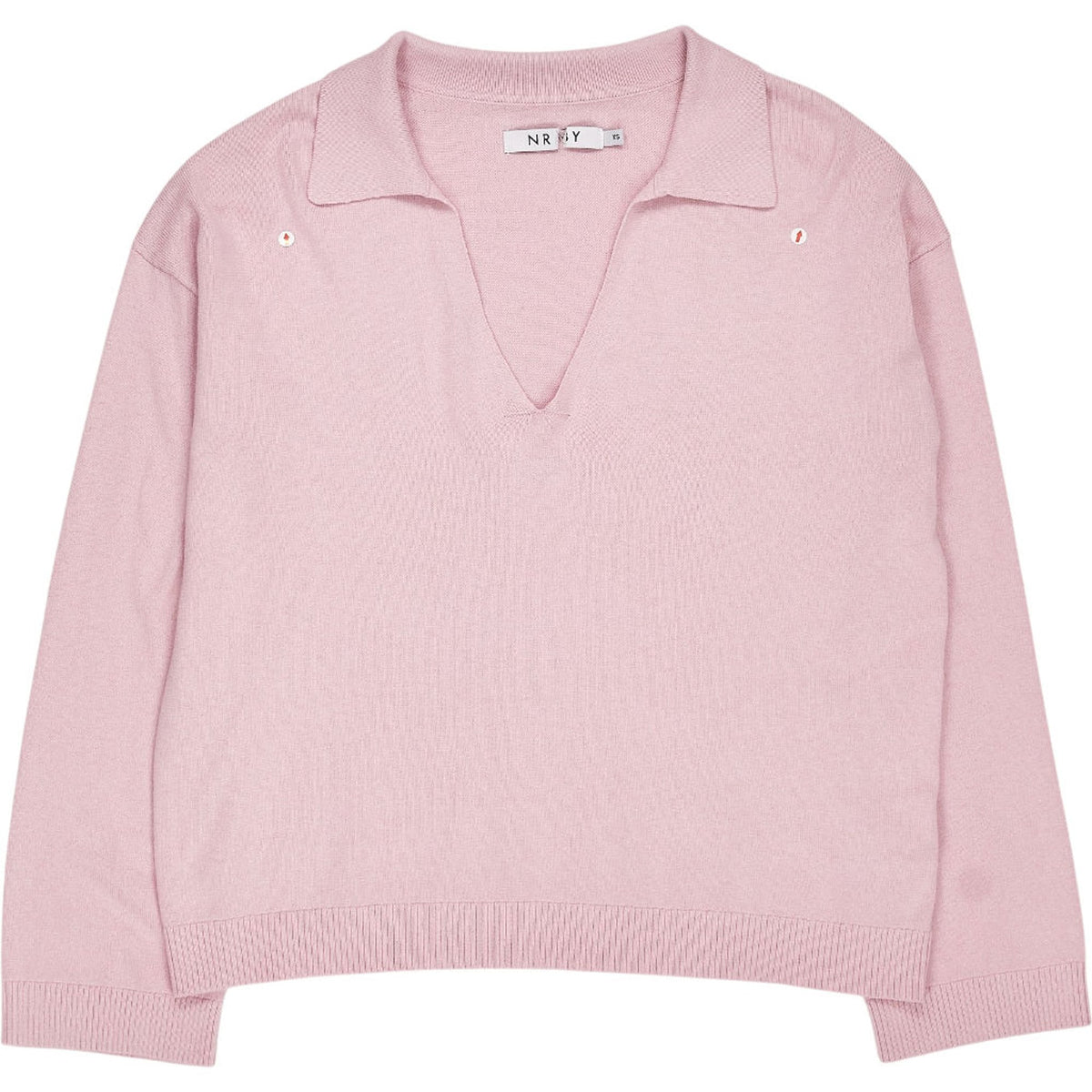 NRBY Pink Collared Knit Top