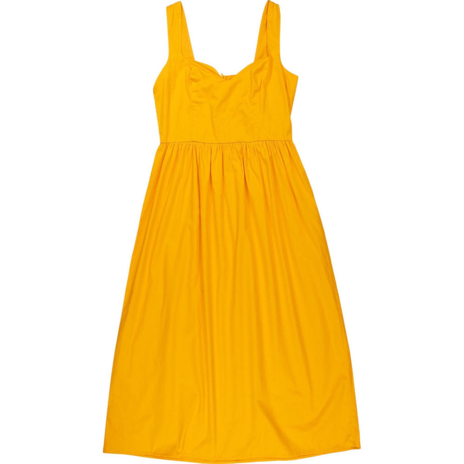 OMNES Orange Sweetheart Midi Dress