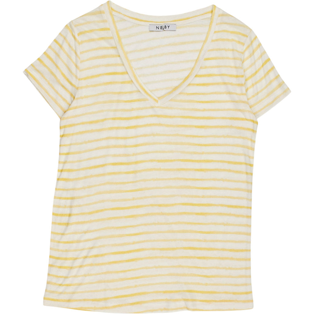 NRBY Yellow Stripe V-Neck T-Shirt