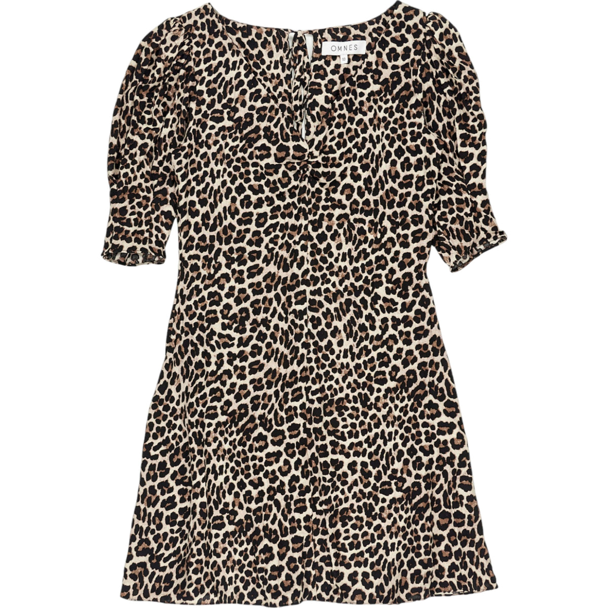 OMNES Brown Leopard Print Mini Dress