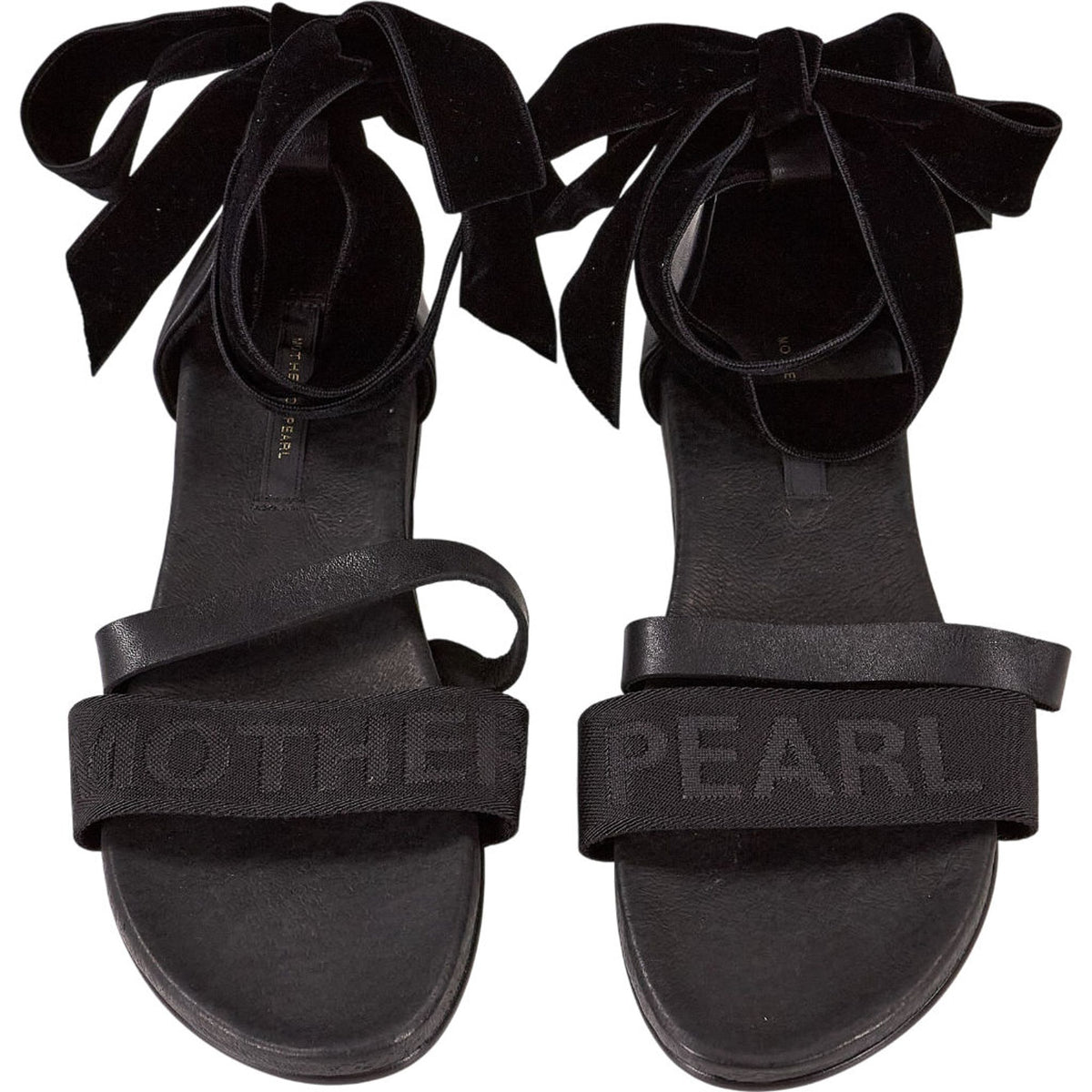 Mother of Pearl Black Sandals