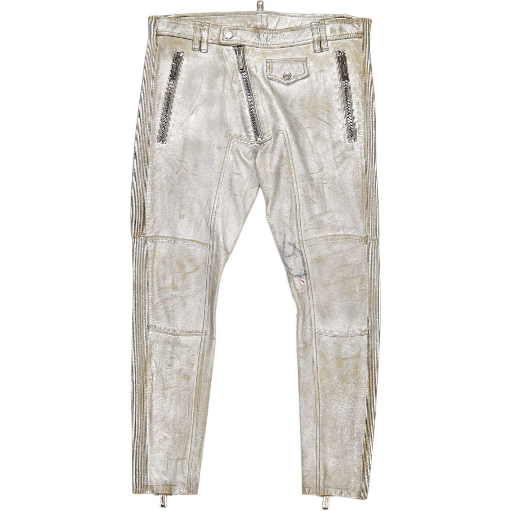 DSQUARED2 Metallic Leather Trousers