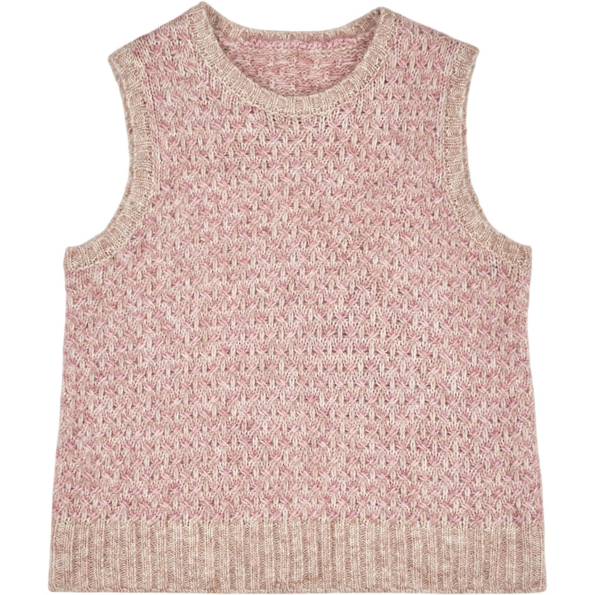 Pink Textured Knit Vest No size label - S