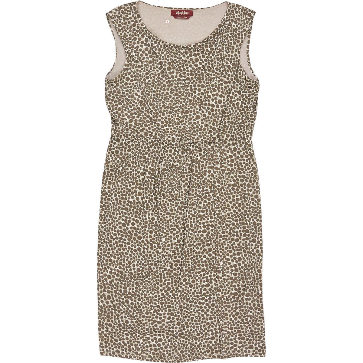MaxMara Brown Spotted Sleeveless Dress