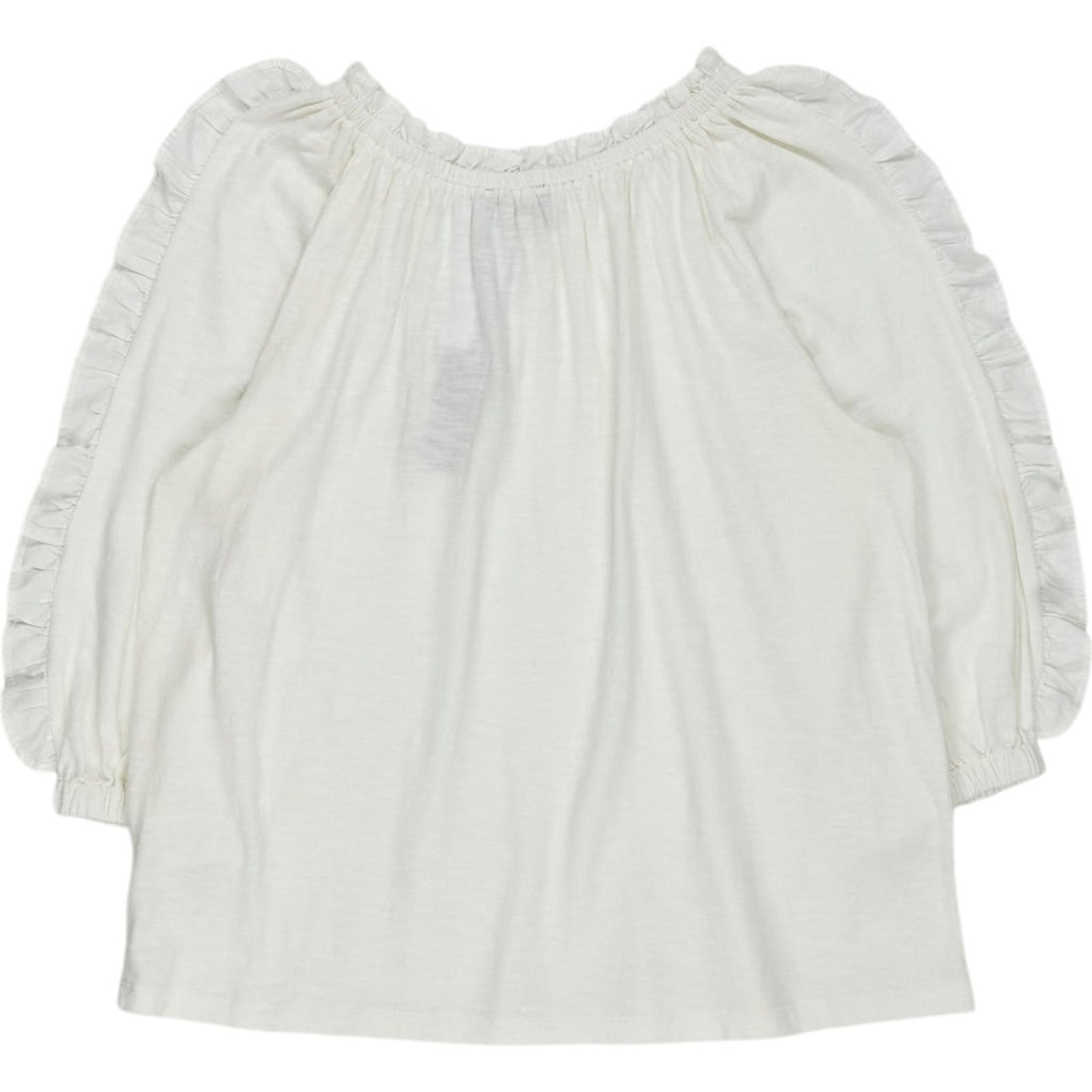 Wyse White Rae Ruffle Sleeve Top