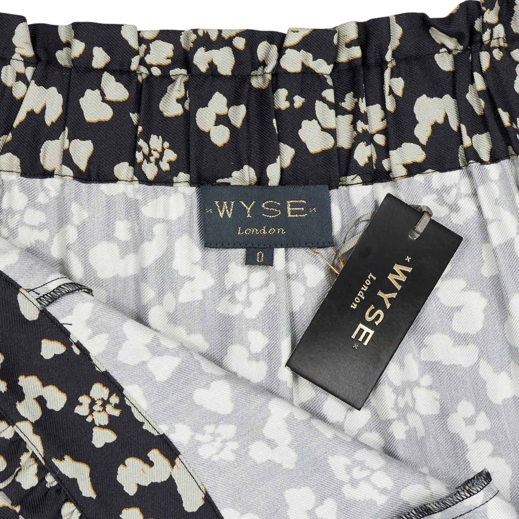 Wyse Black Ikat Leopard Skirt