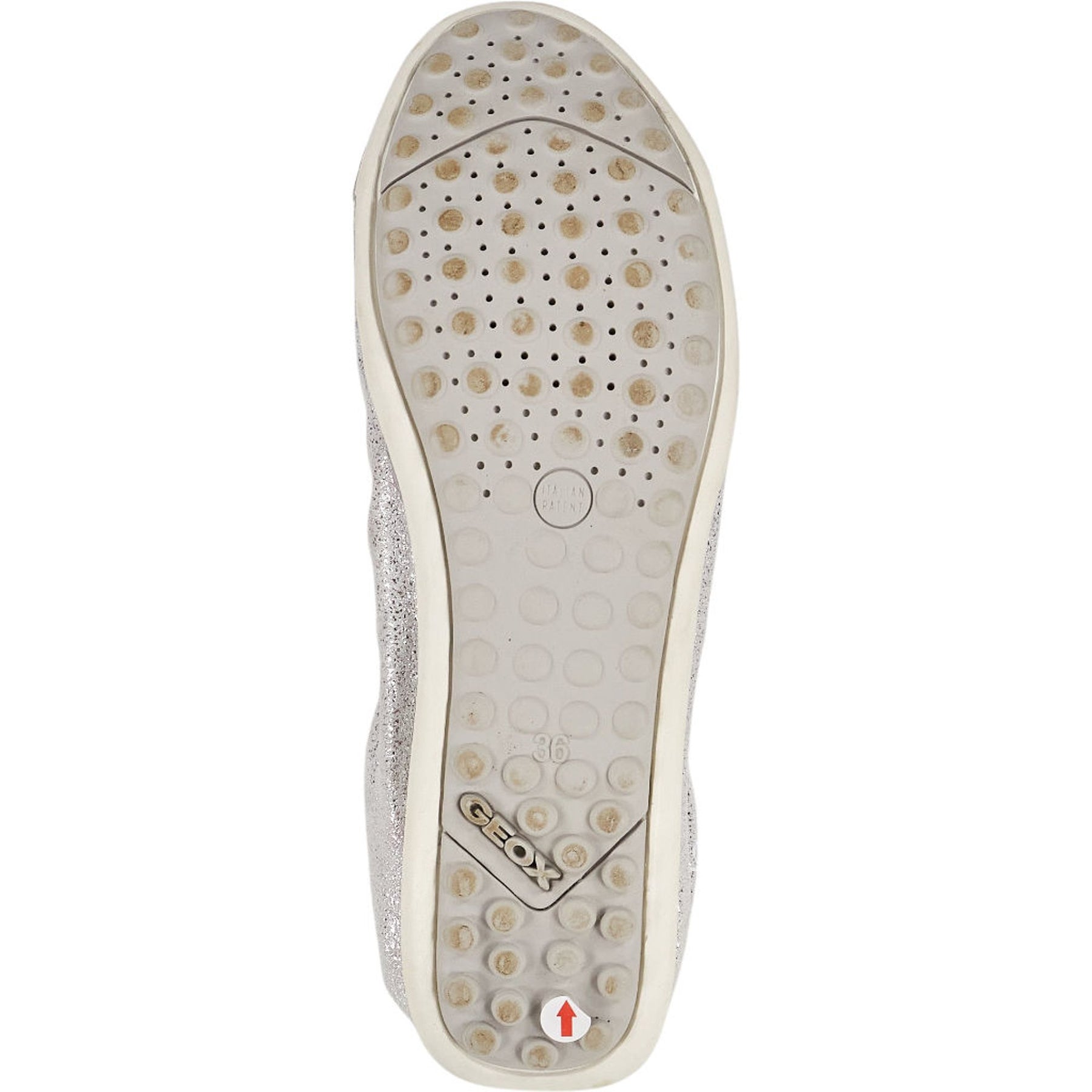 Geox Silver J Piuma Ball Ballet Flats