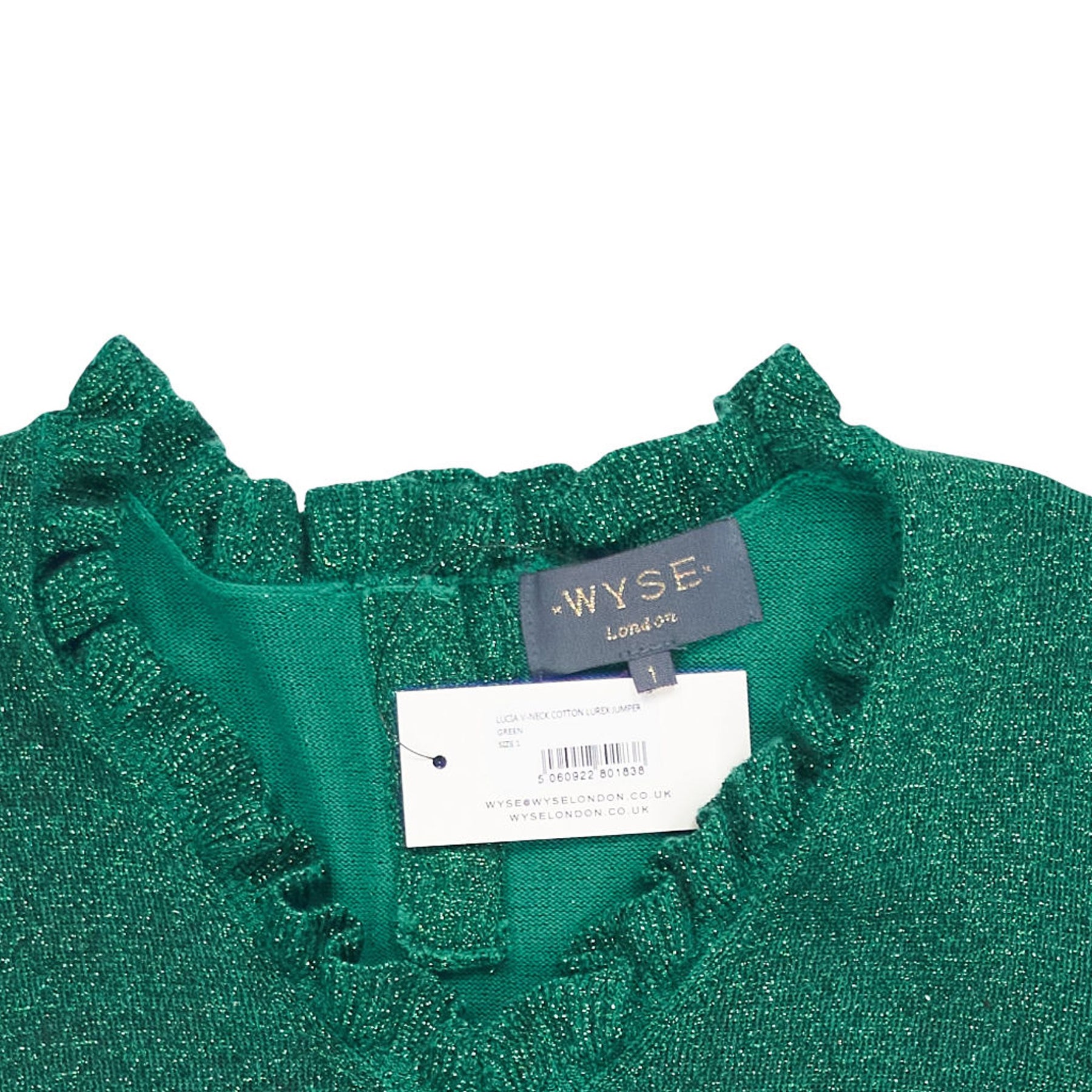 Wyse Green Lucia V-Neck Jumper