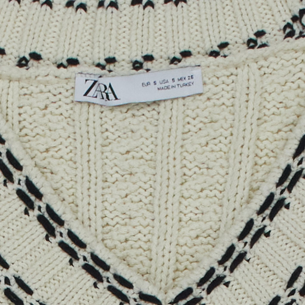 Zara Cream Cable Knit Vest S