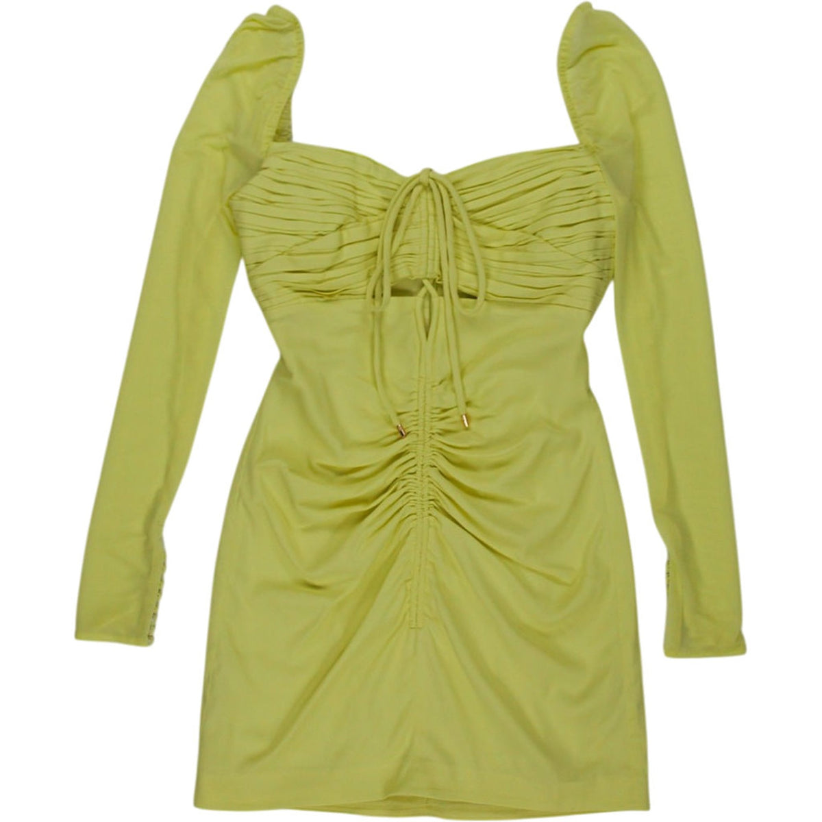 Self-Portrait Lime Stretch Crepe Mini Dress