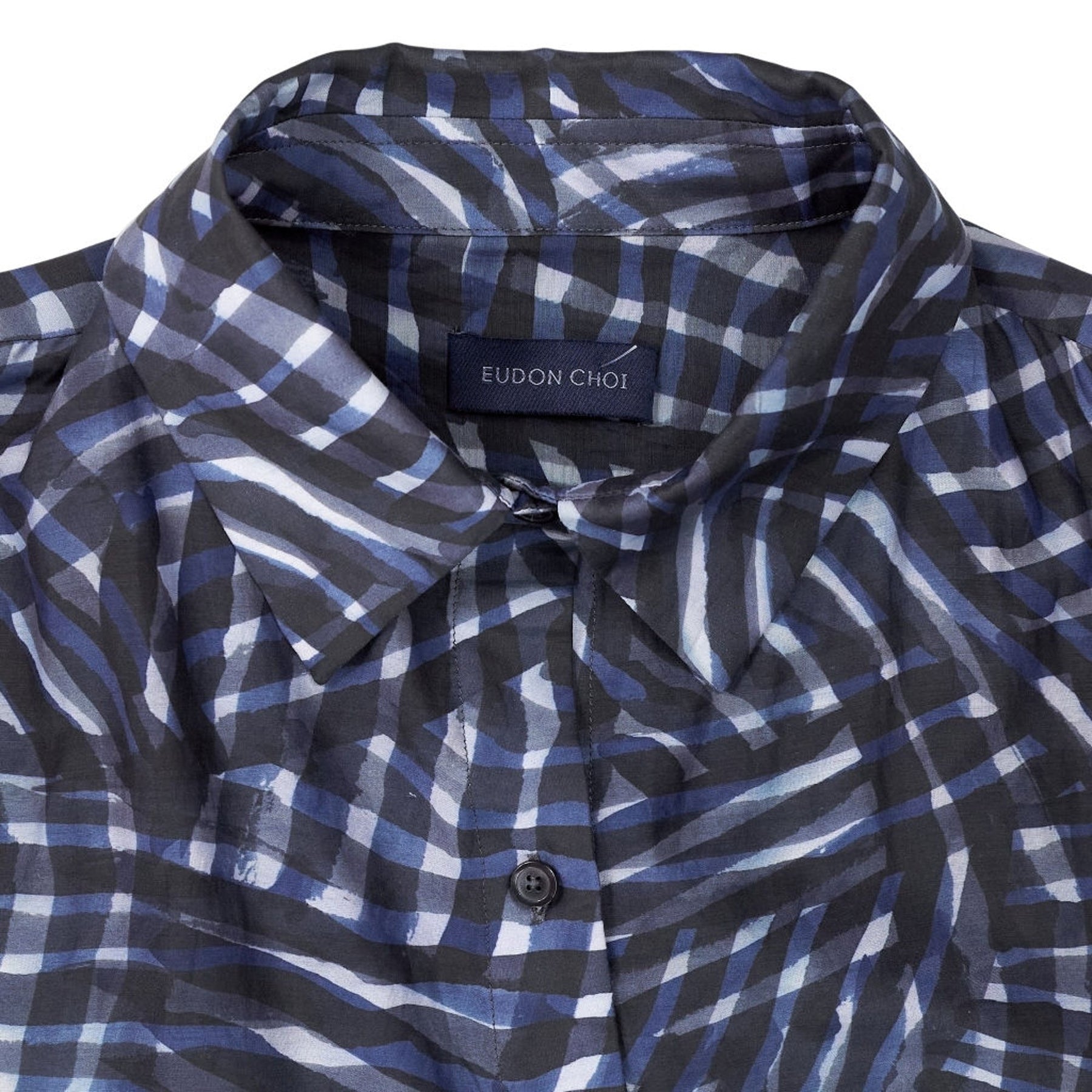 Eudon Choi Blue Printed Shirt Dress