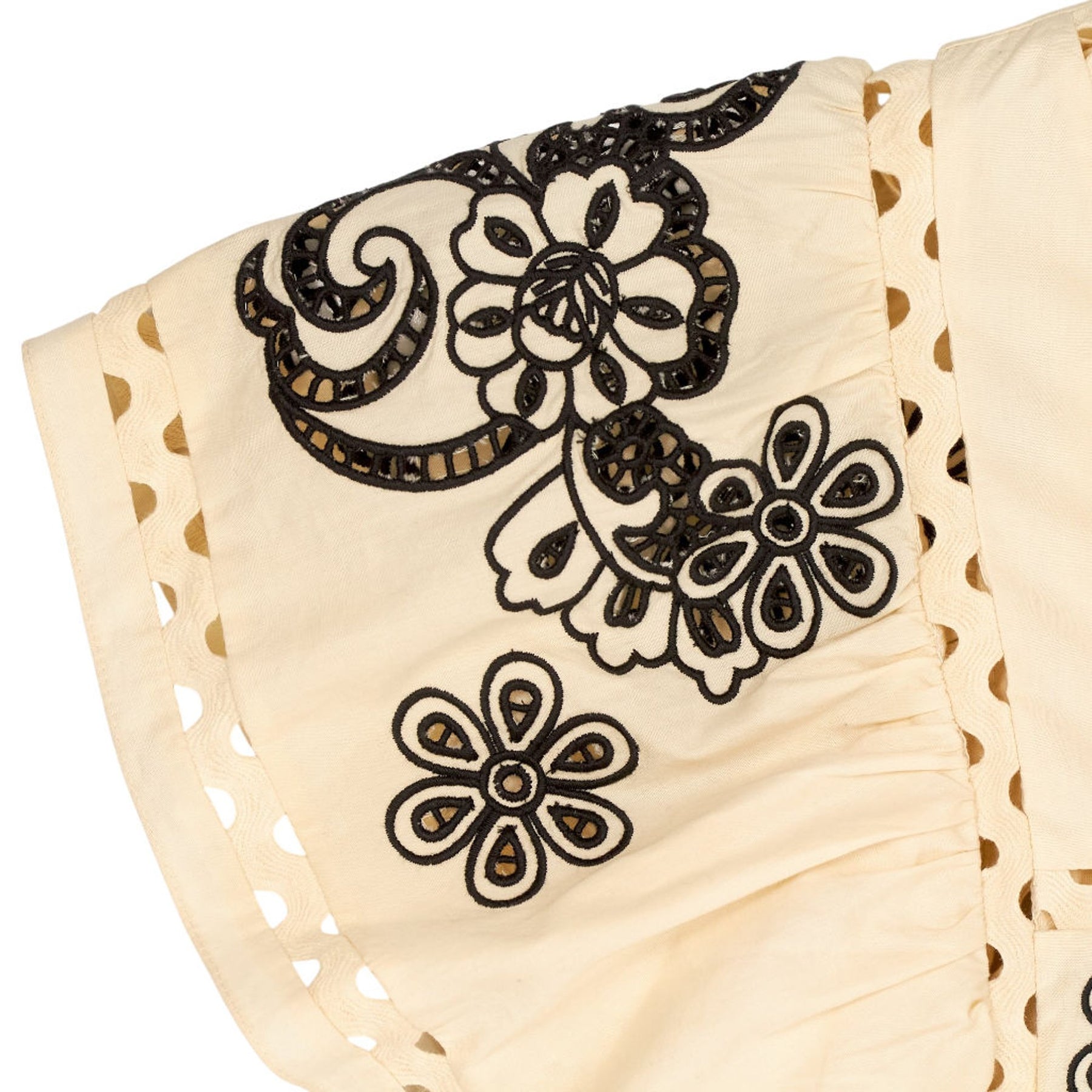 Wyse Cream Embroidered Midi Dress