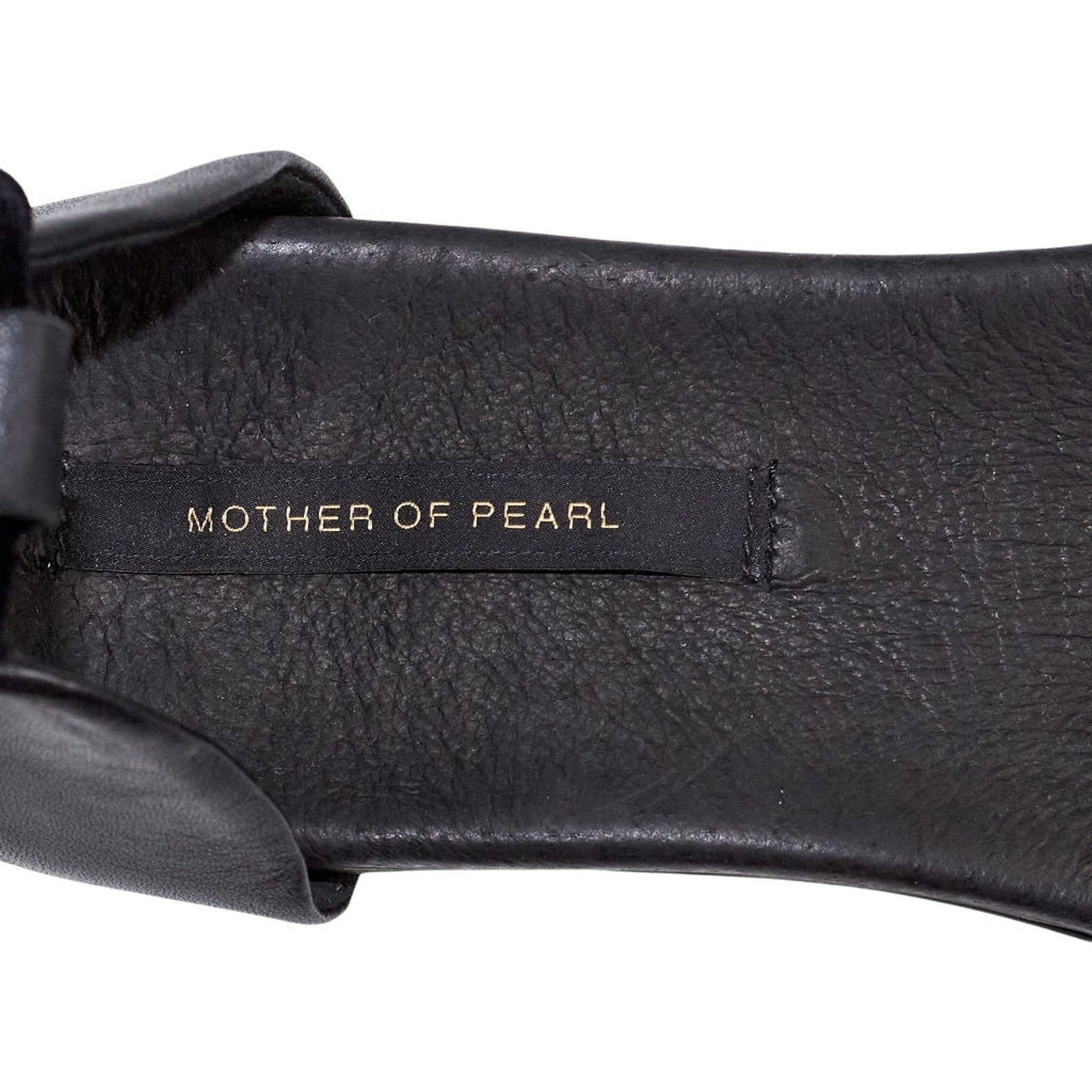 Mother of Pearl Black Sandals