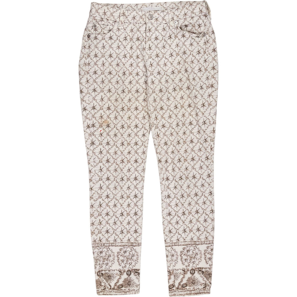 7 For All Mankind Beige Patterned Trousers
