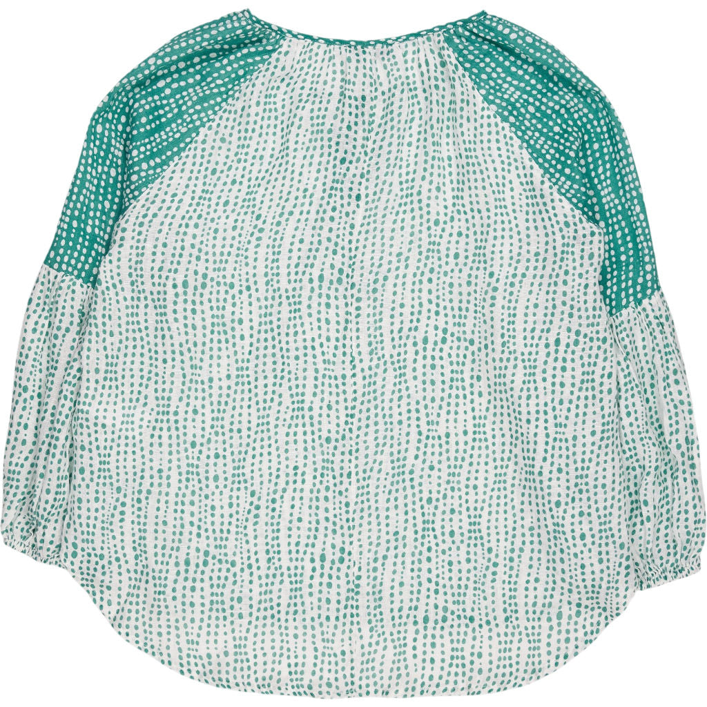 NRBY Green Patterned Linen Blouse