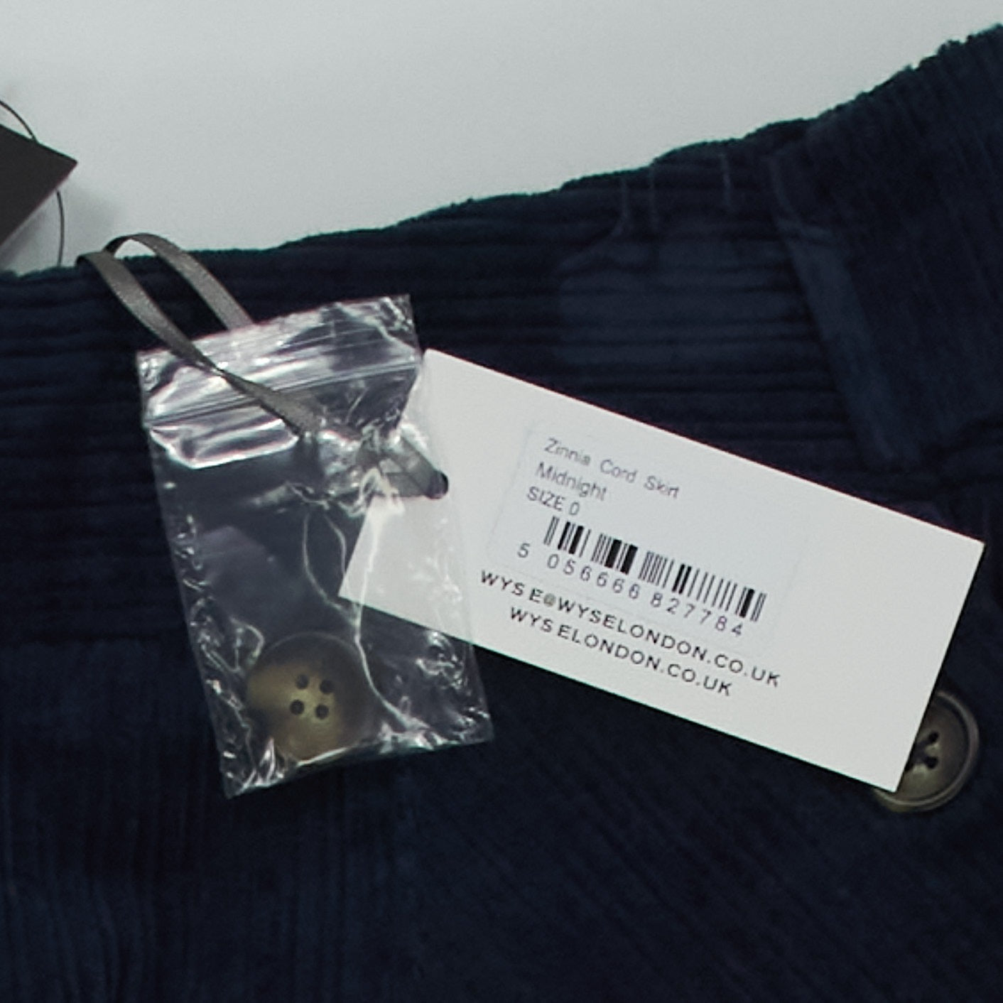 Wyse Midnight Zinnia Cord Skirt UK 6