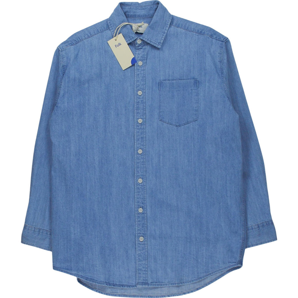 Folk Blue Croydon Mens Denim Over Shirt