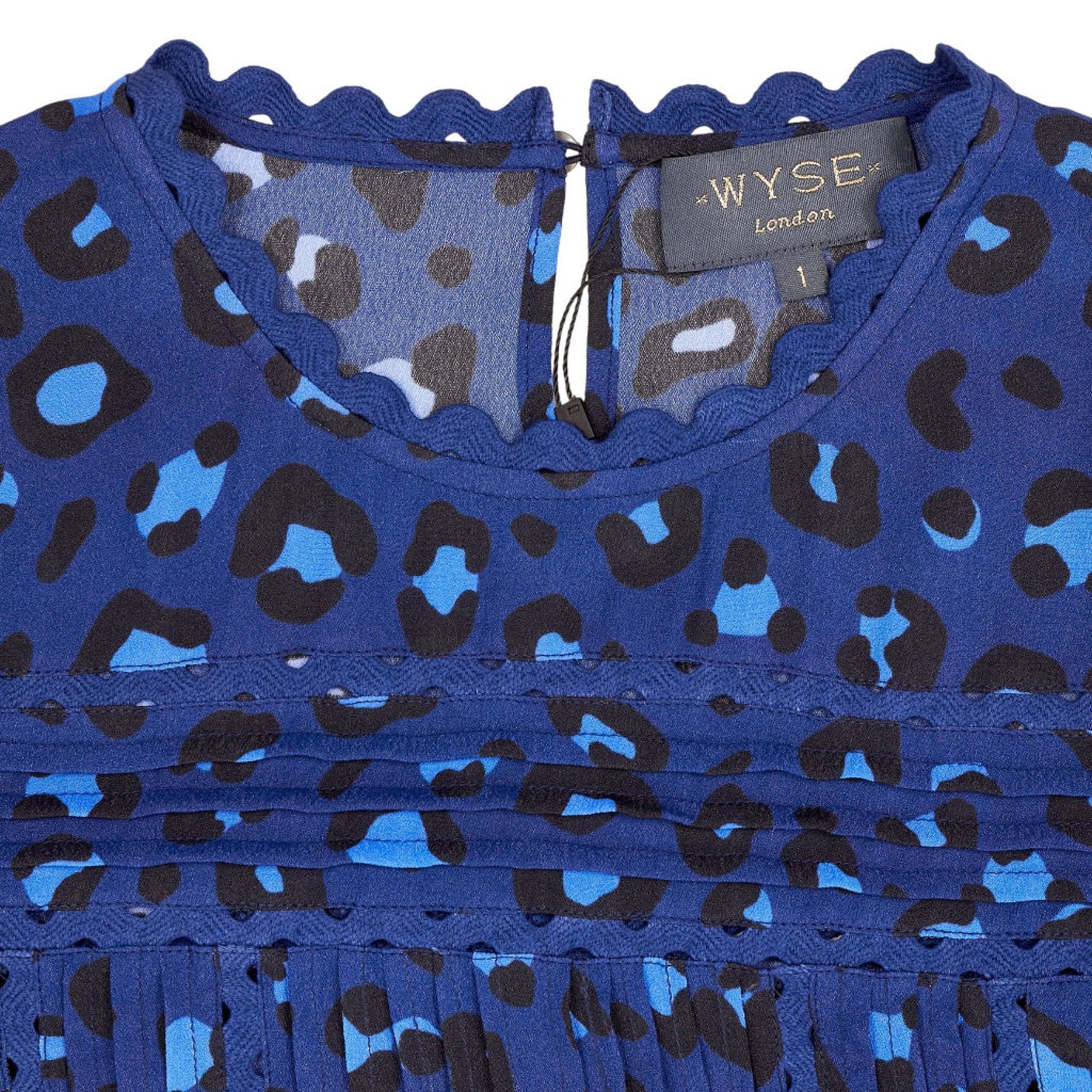 Wyse Blue Leopard Print Top 1
