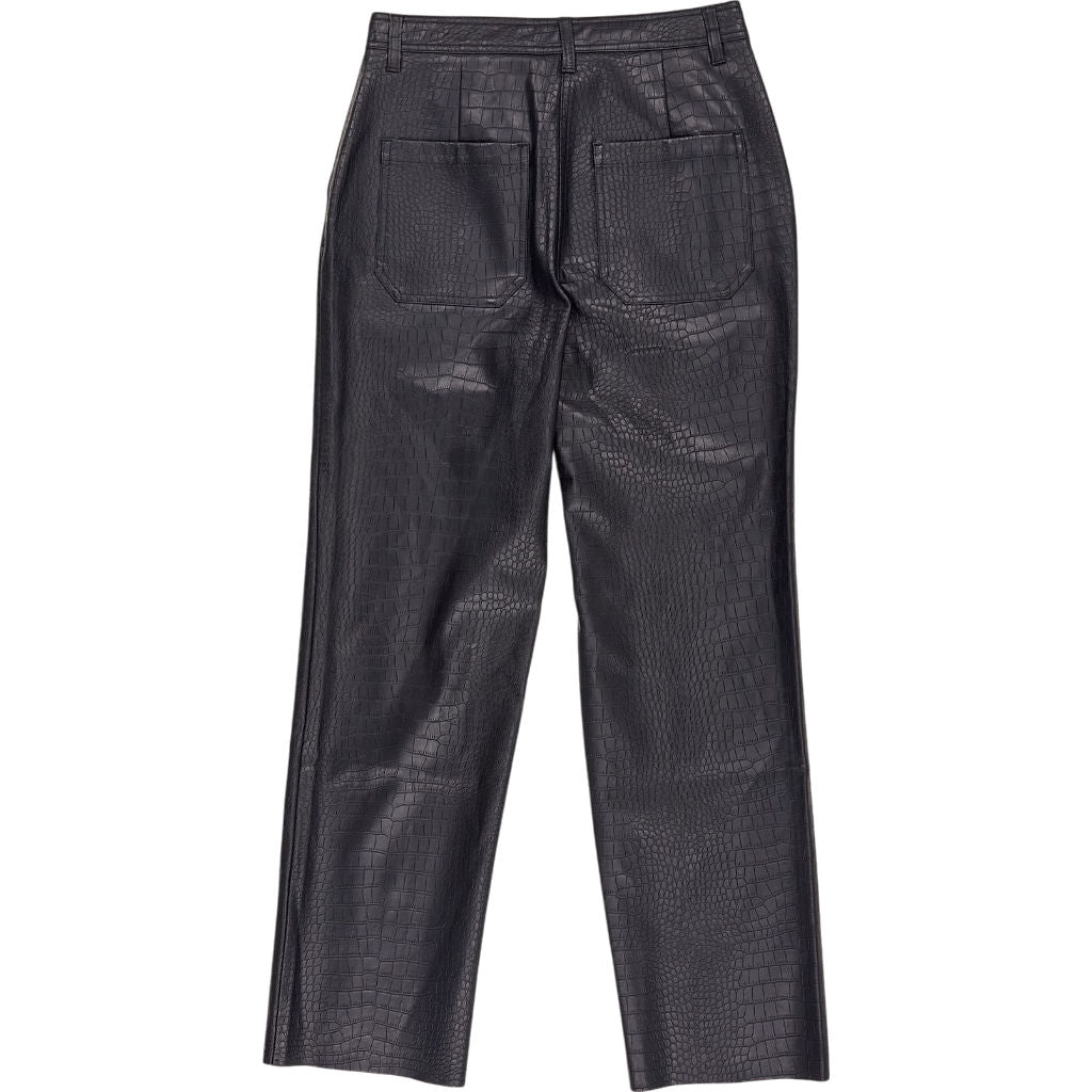 Wyse Black Faux Leather Trousers