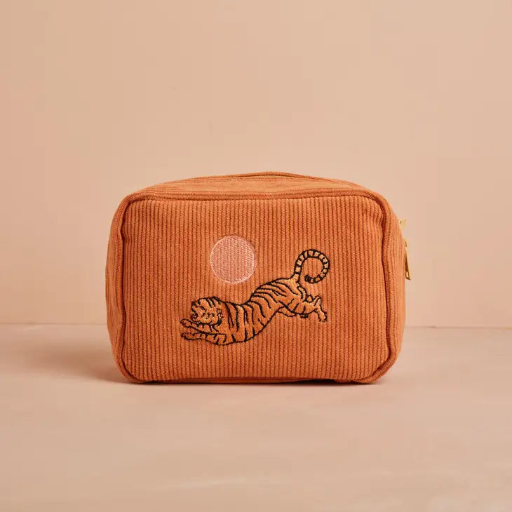 Corduroy Makeup Bag in Dusty Peach