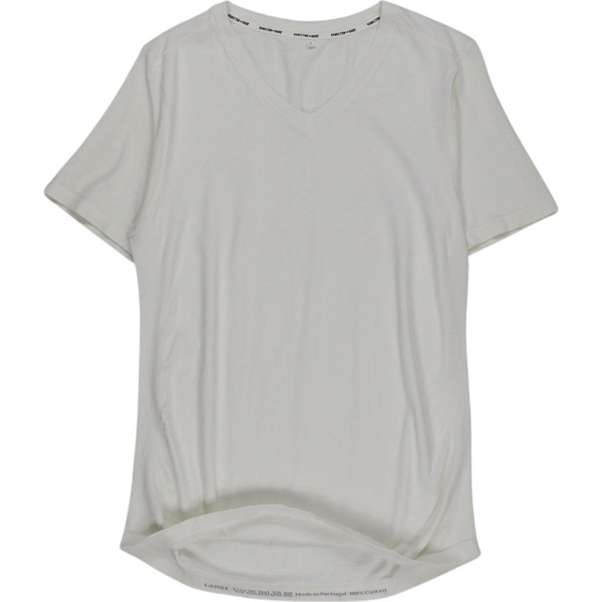 Hamilton + Hare Off-White V-Neck T Shirt