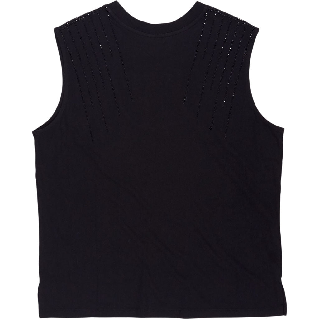Hush Black Sleeveless Top with Beaded Detail