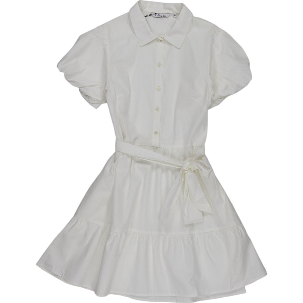 OMNES White Puff Sleeve Dress