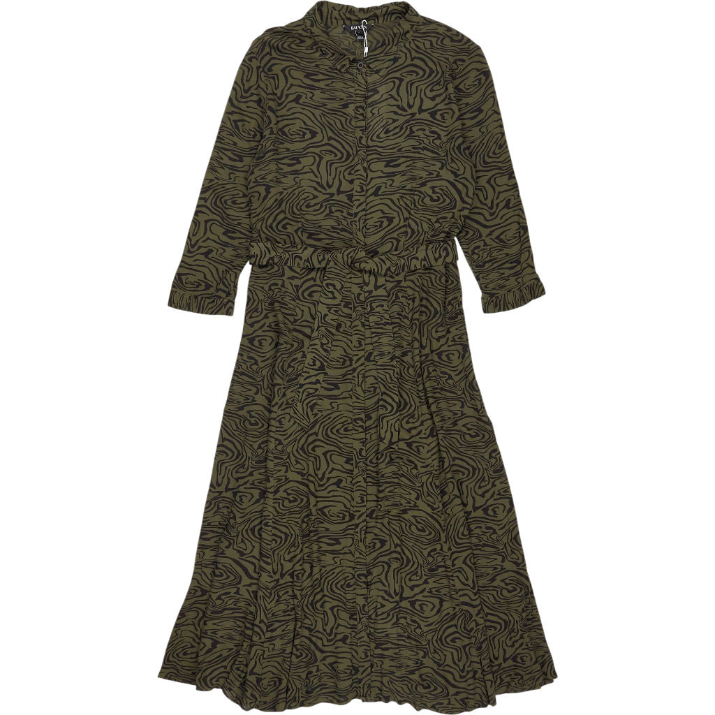 Baukjen Khaki Grain Print Titania Dress