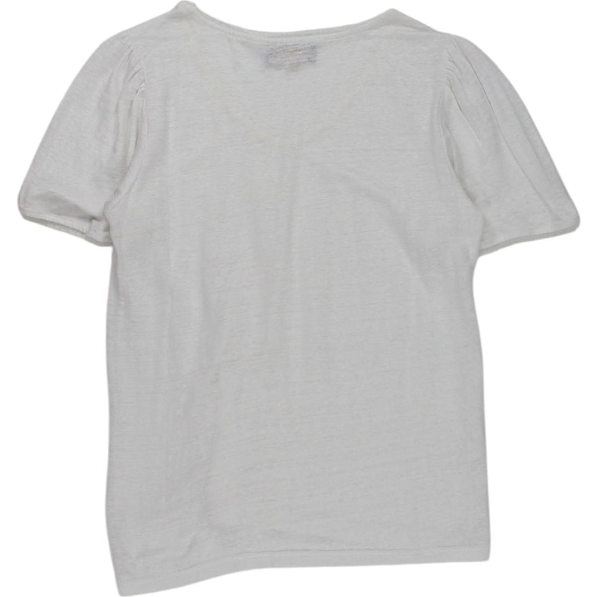 WYSE White Lace Tee Tulle Trim Top