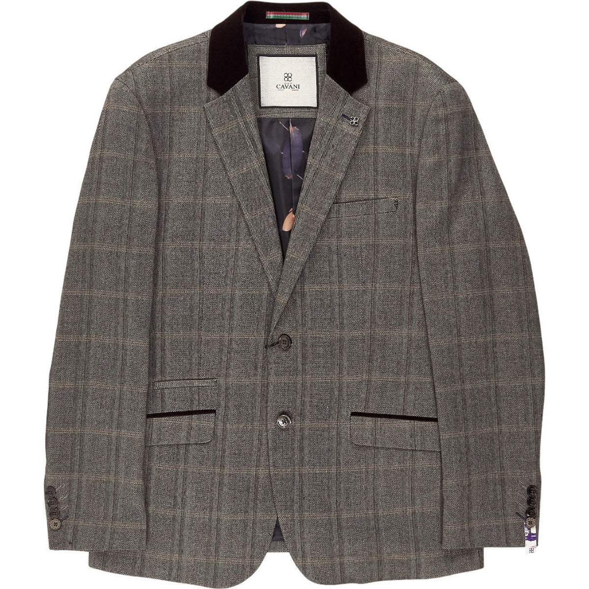 Cavani Brown Check Suit