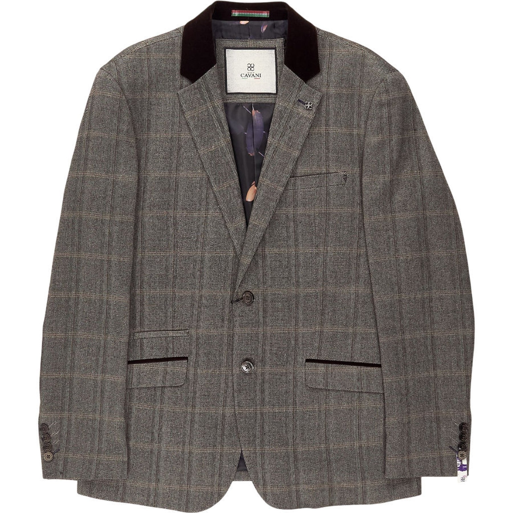 Cavani Brown Check Suit
