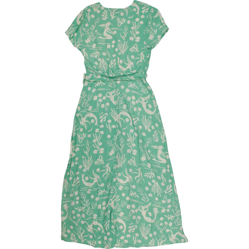 Rixo Green Sea Life Print Aspen Dress