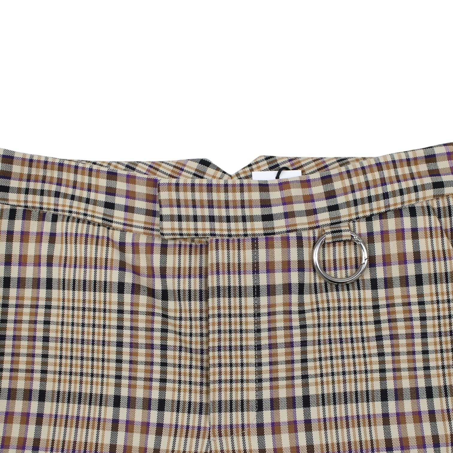 Nomia Tan Plaid Cropped Slim Trouser