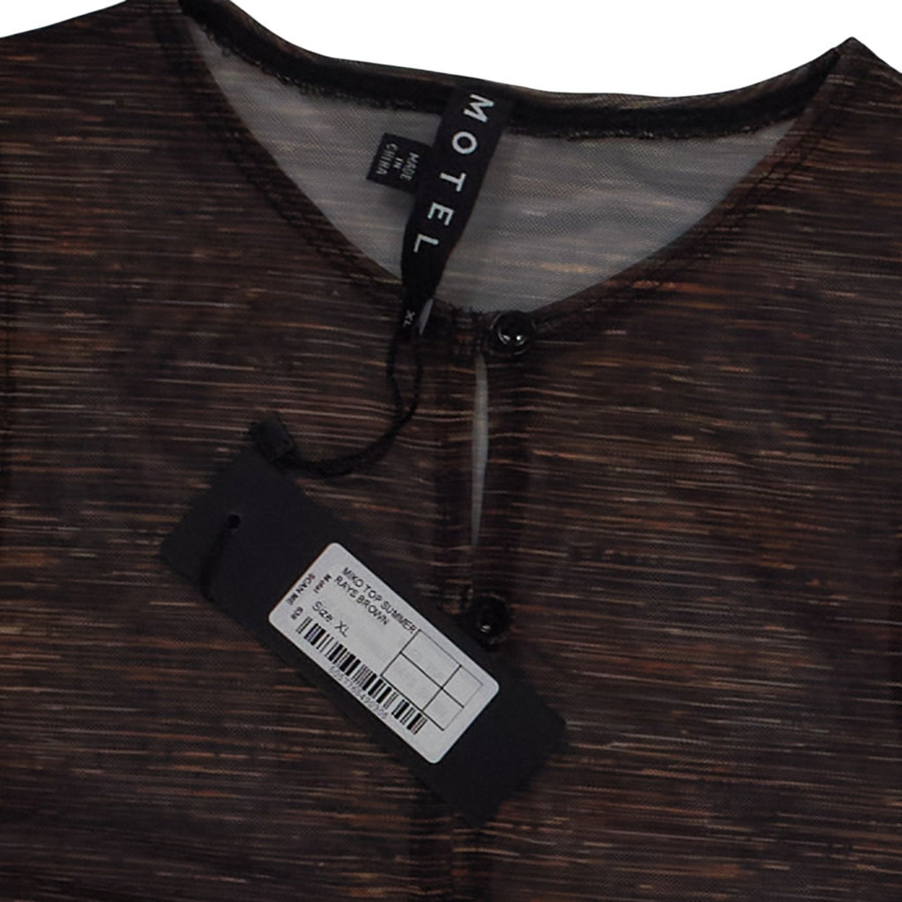 Motel Brown Sheer Moto Top