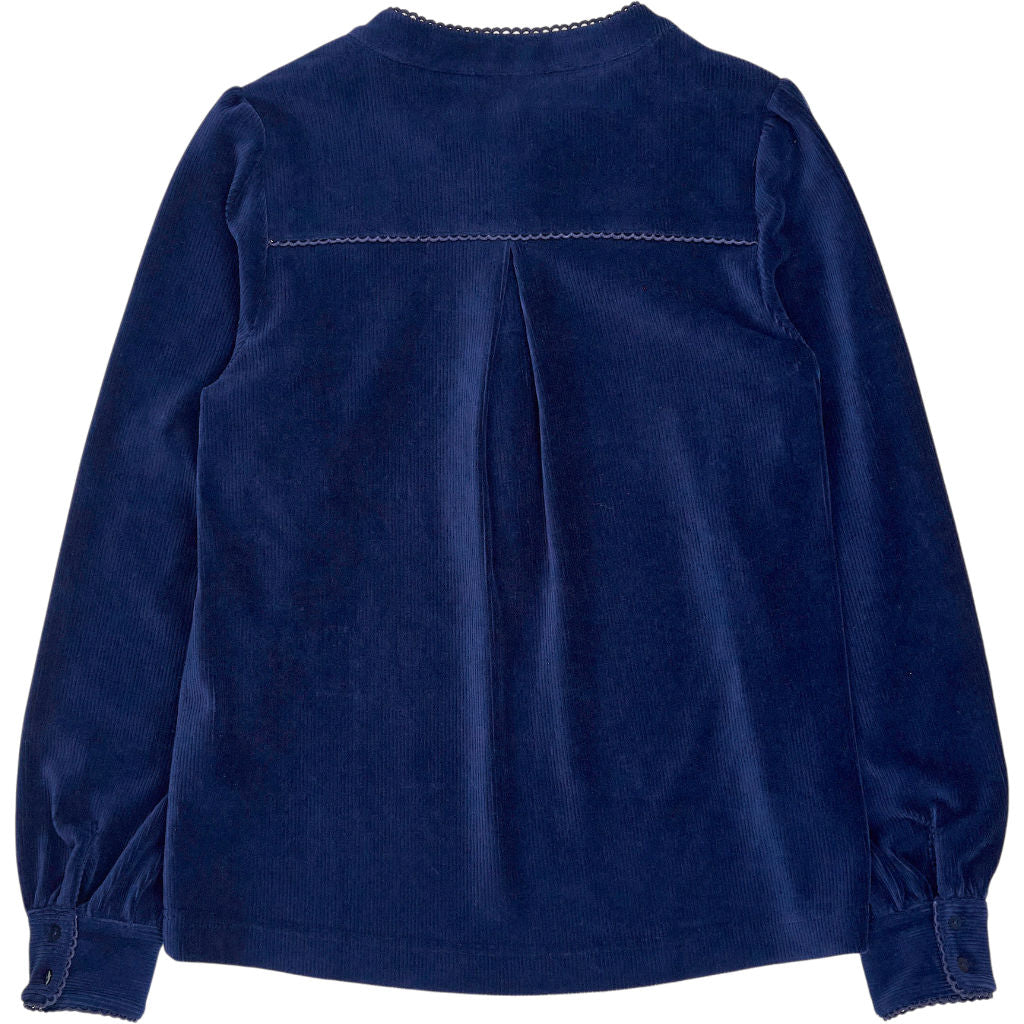 Wyse Blue Corduroy Velvet Top